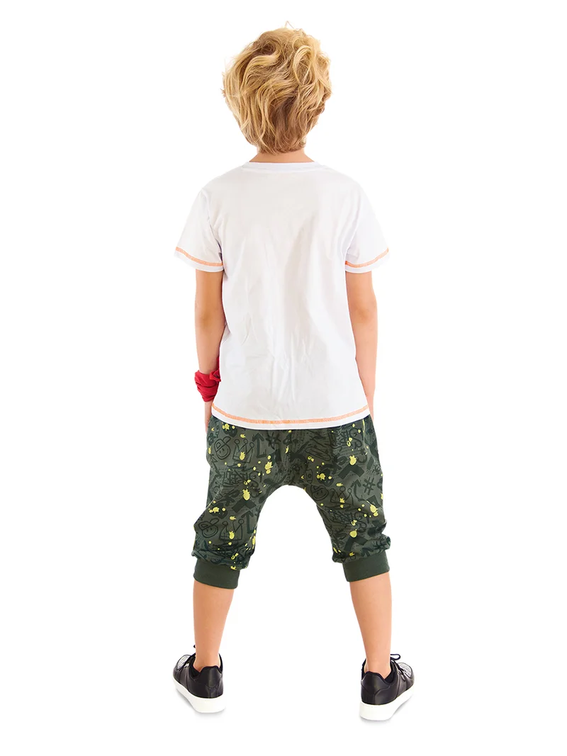 MSHB&G Street Skate Boy T-shirt&Capri Pants Set